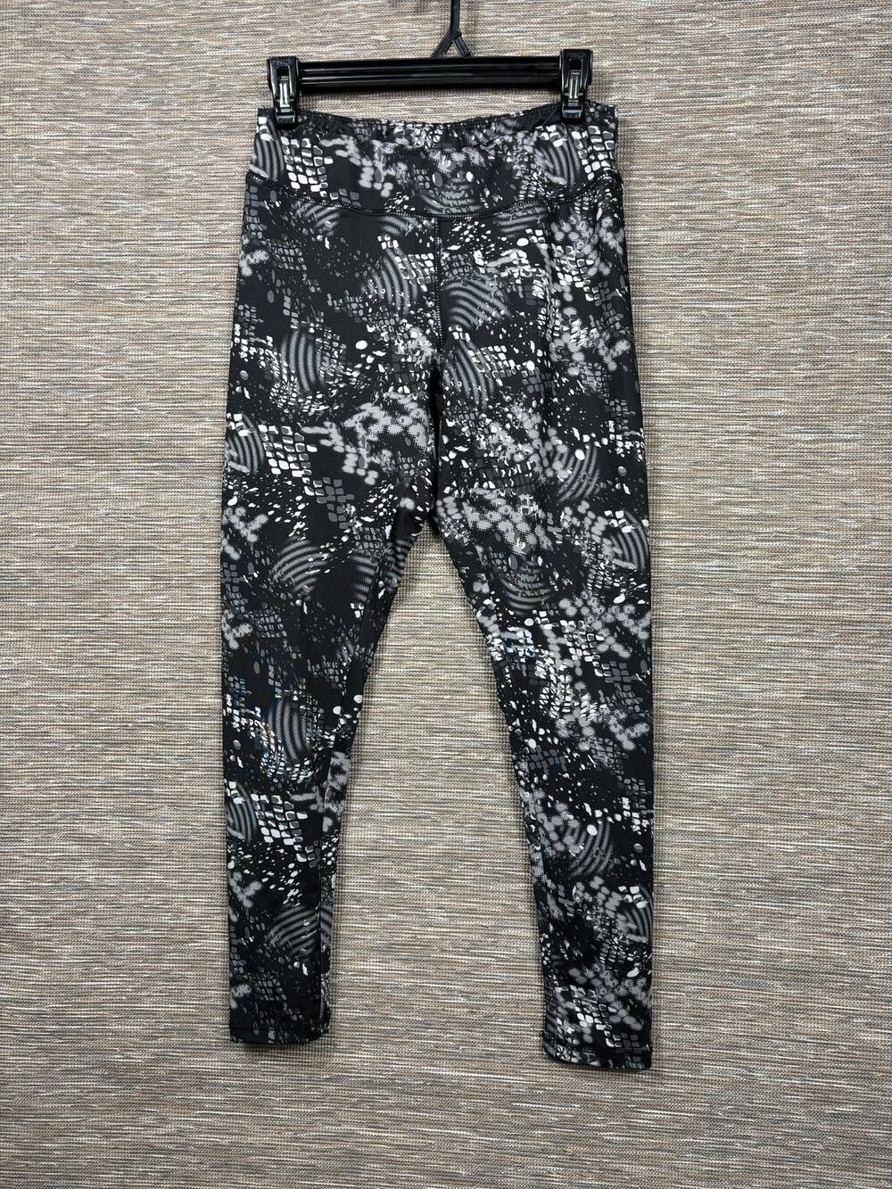 Everlast Leggings Womens Medium Black Geometric Print Ankle Yoga Athletic Pants